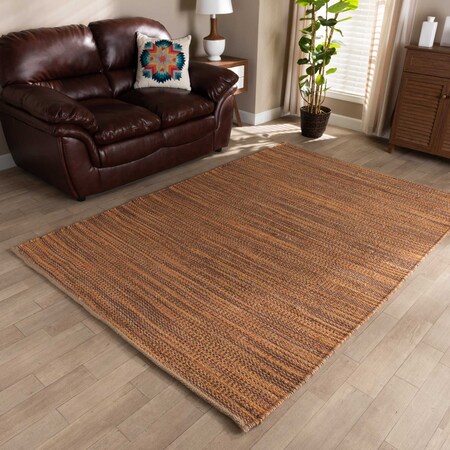 Baxton Studio Michigan Modern and Contemporary Rust Handwoven Hemp Blend Area Rug 188-11842-ZORO